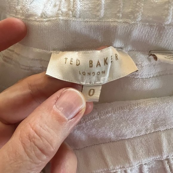 Ted Baker White Strapless Fit and Flare Dress 0 - Picture 7 of 9